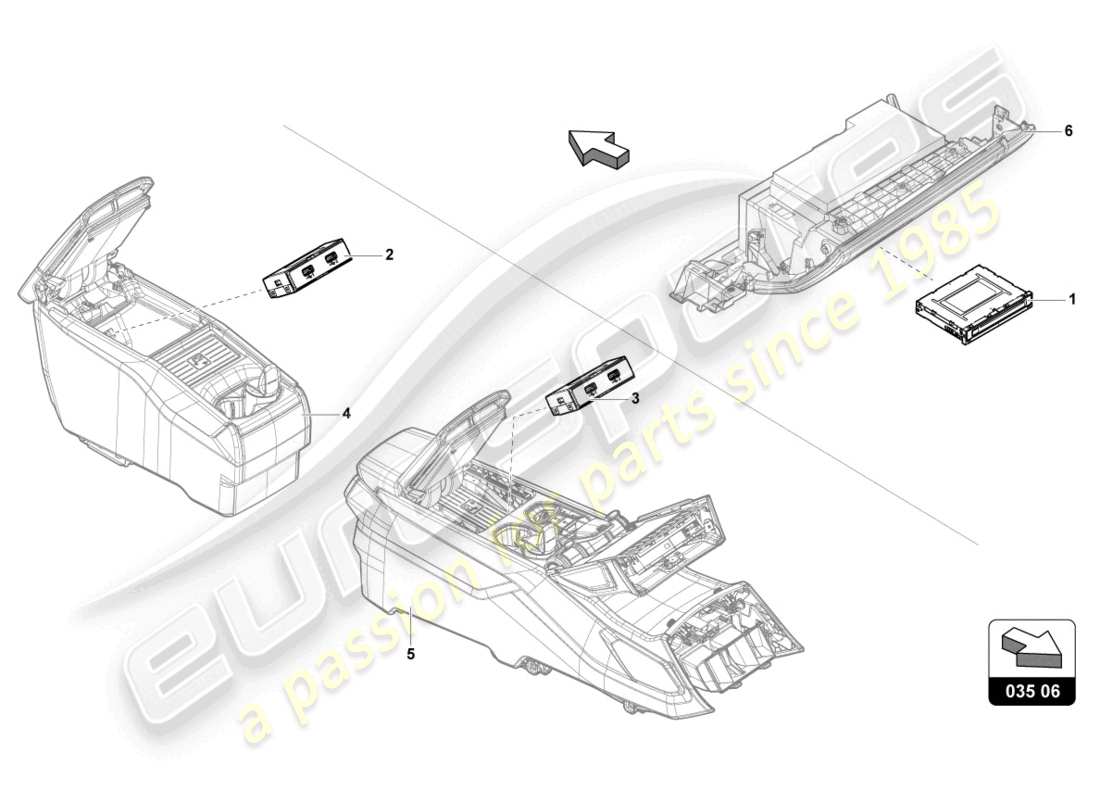 a part diagram from the lamborghini urus parts catalogue