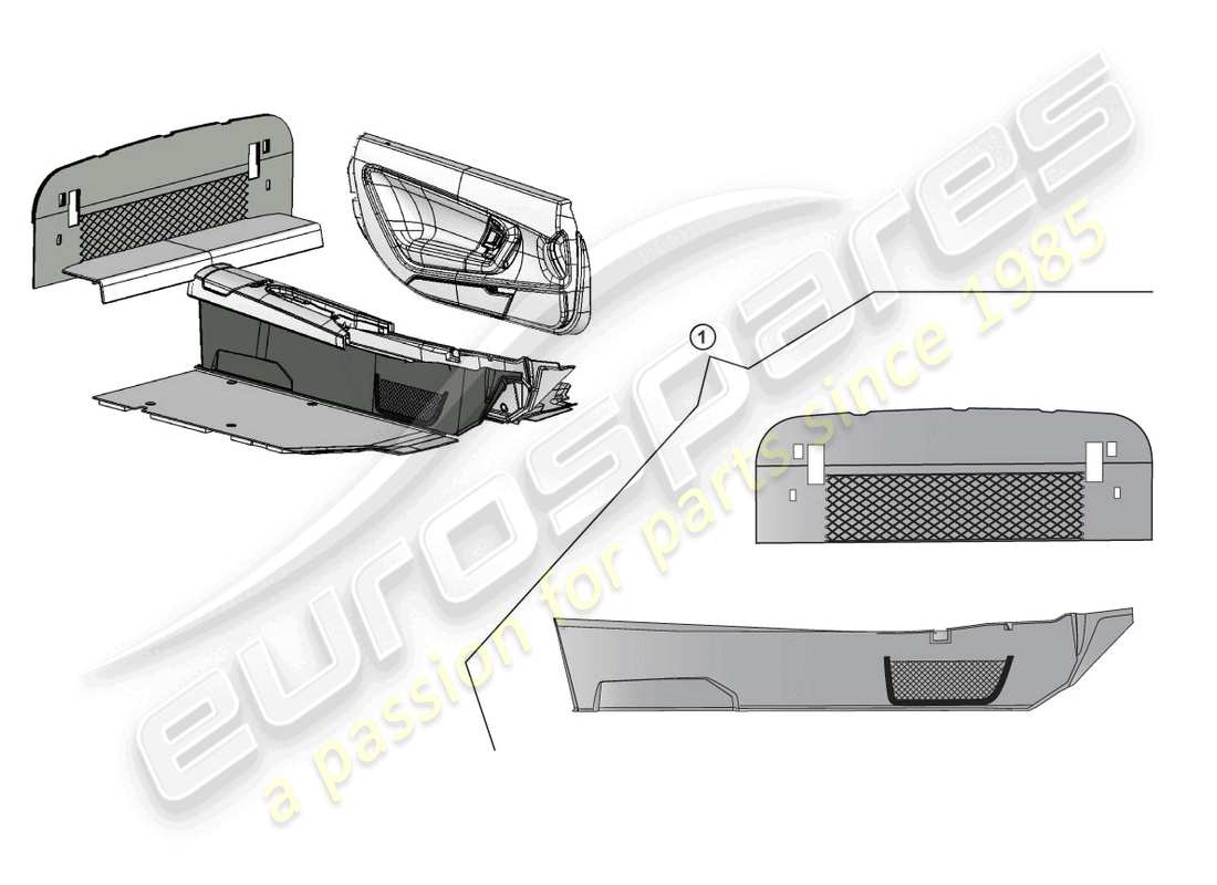 a part diagram from the lamborghini superleggera (accessories) parts catalogue