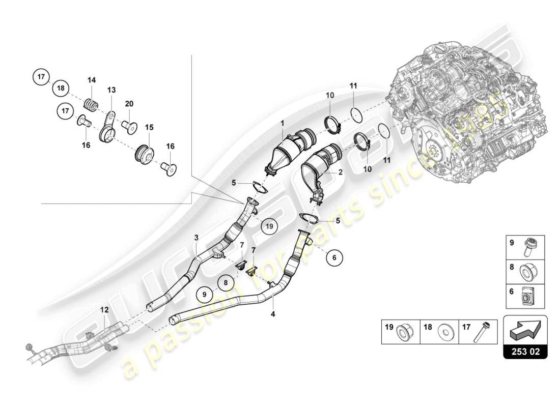 a part diagram from the lamborghini urus (2021) parts catalogue
