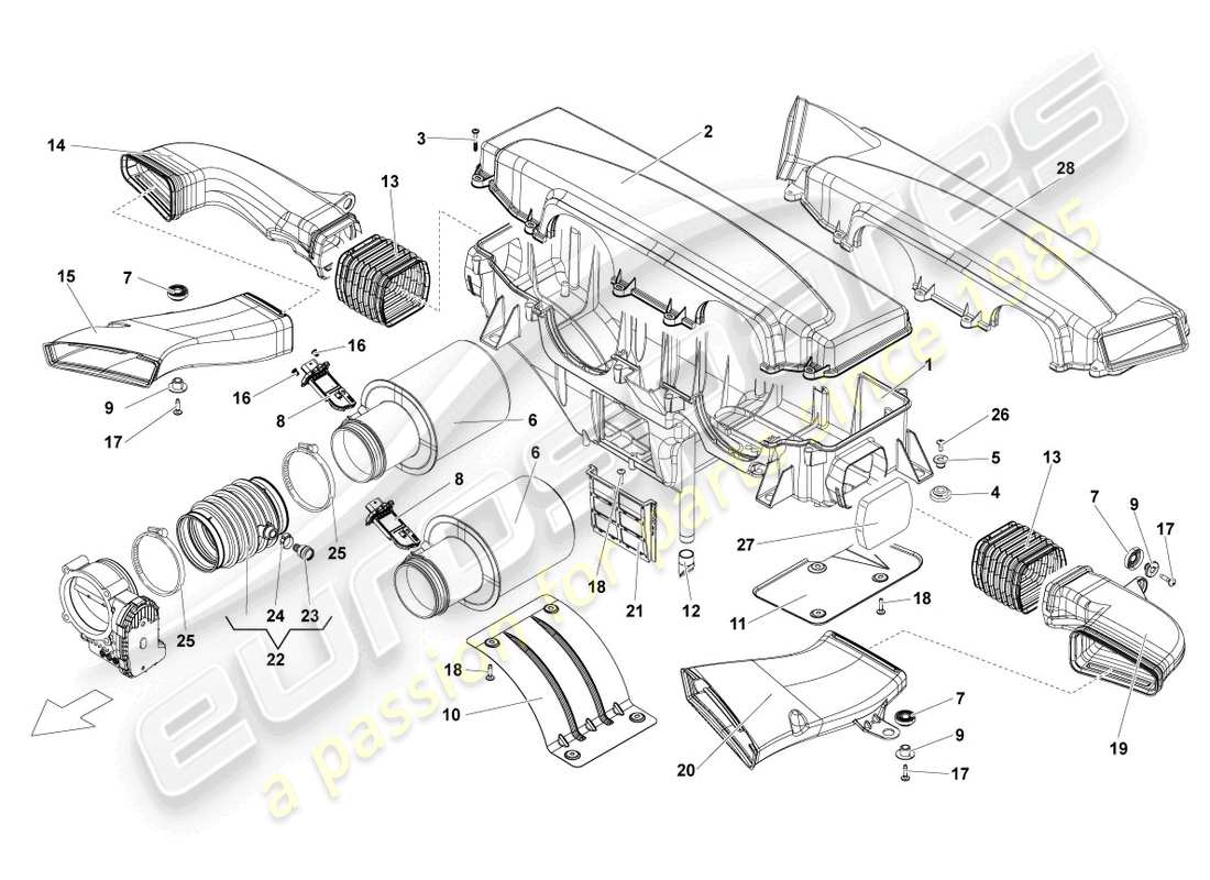 a part diagram from the lamborghini lp570-4 sl (2014) parts catalogue