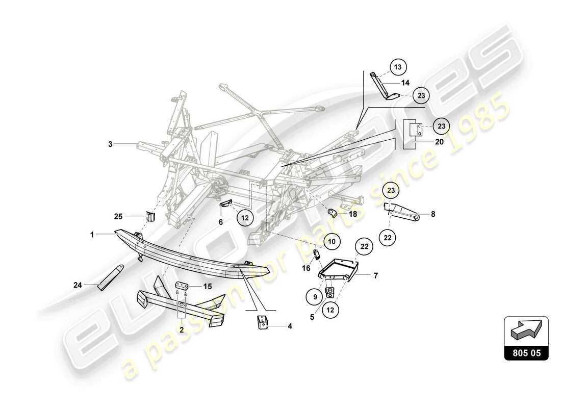 VIEW PARTS DIAGRAMS FROM THE LAMBORGHINI HURACAN SQUADRA CORSE PARTS CATALOGUE a part diagram from the lamborghini huracan squadra corse parts catalogue