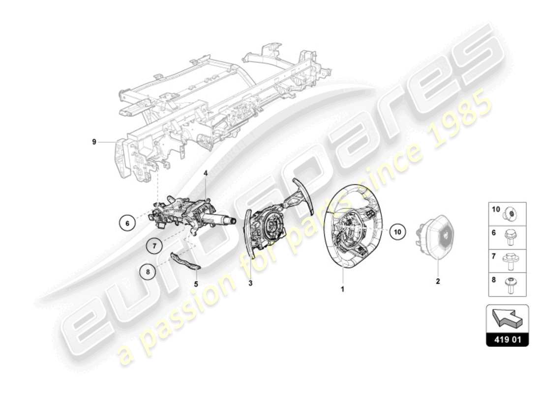 a part diagram from the lamborghini huracan sterrato parts catalogue