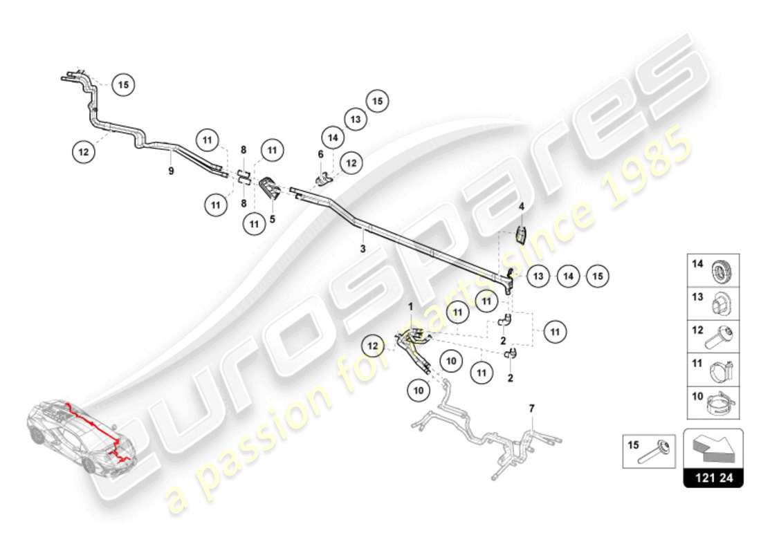VIEW PARTS DIAGRAMS FROM THE LAMBORGHINI REVUELTO PARTS CATALOGUE a part diagram from the lamborghini revuelto parts catalogue