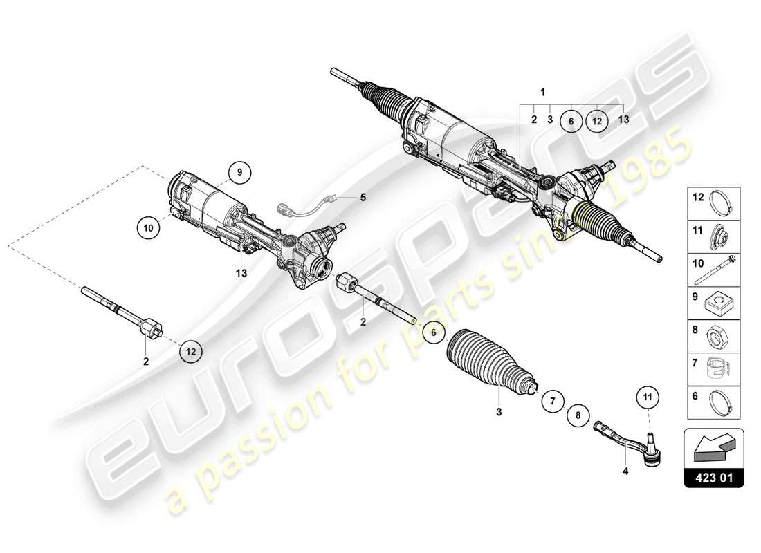 a part diagram from the lamborghini urus (2020) parts catalogue