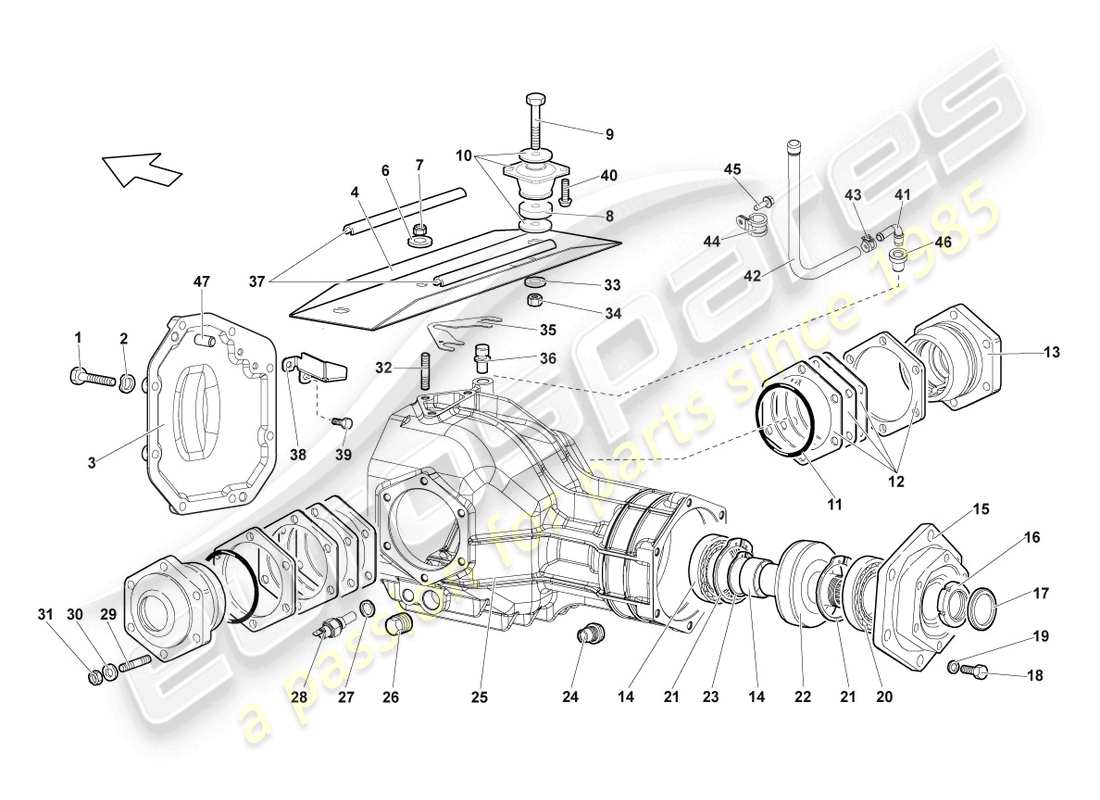 a part diagram from the lamborghini lp640 coupe (2009) parts catalogue