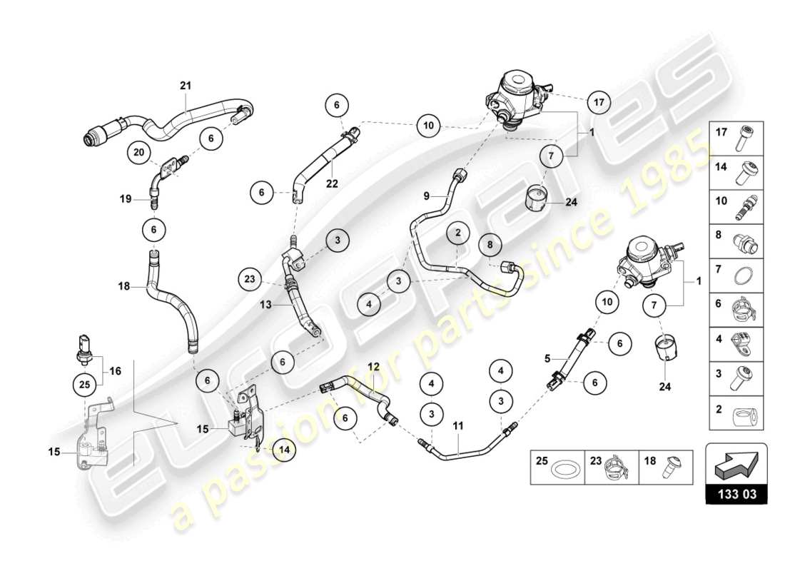 a part diagram from the Lamborghini Evo Coupe 2WD (2022) parts catalogue