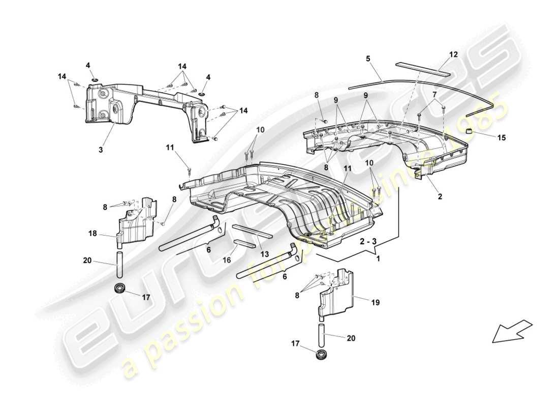 a part diagram from the lamborghini lp570-4 spyder performante (2012) parts catalogue