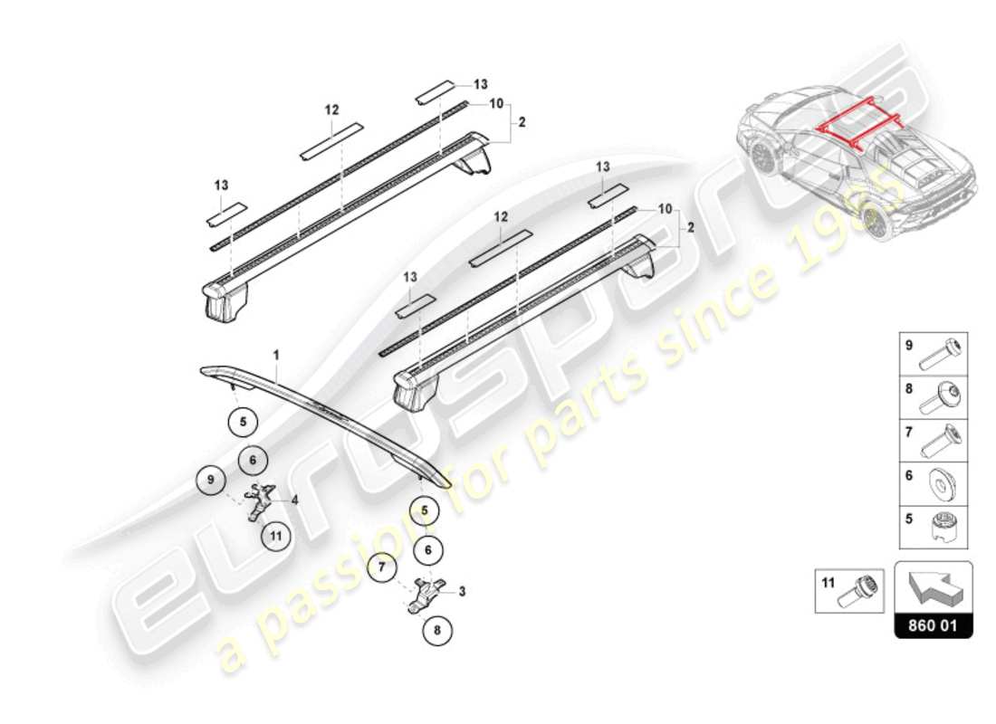 a part diagram from the lamborghini huracan parts catalogue