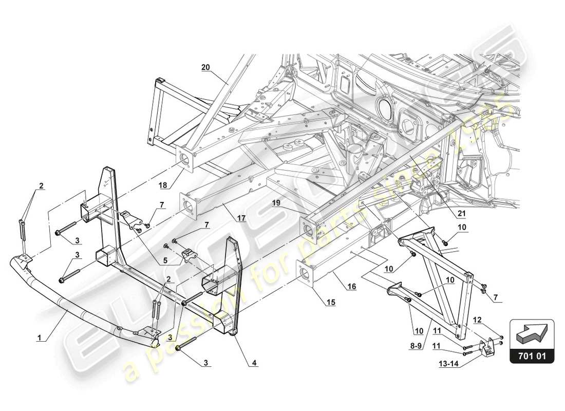 a part diagram from the lamborghini huracan squadra corse parts catalogue
