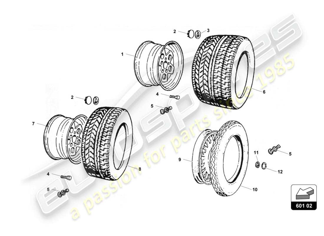 VIEW PARTS DIAGRAMS FROM THE LAMBORGHINI COUNTACH PARTS CATALOGUE a part diagram from the lamborghini countach parts catalogue