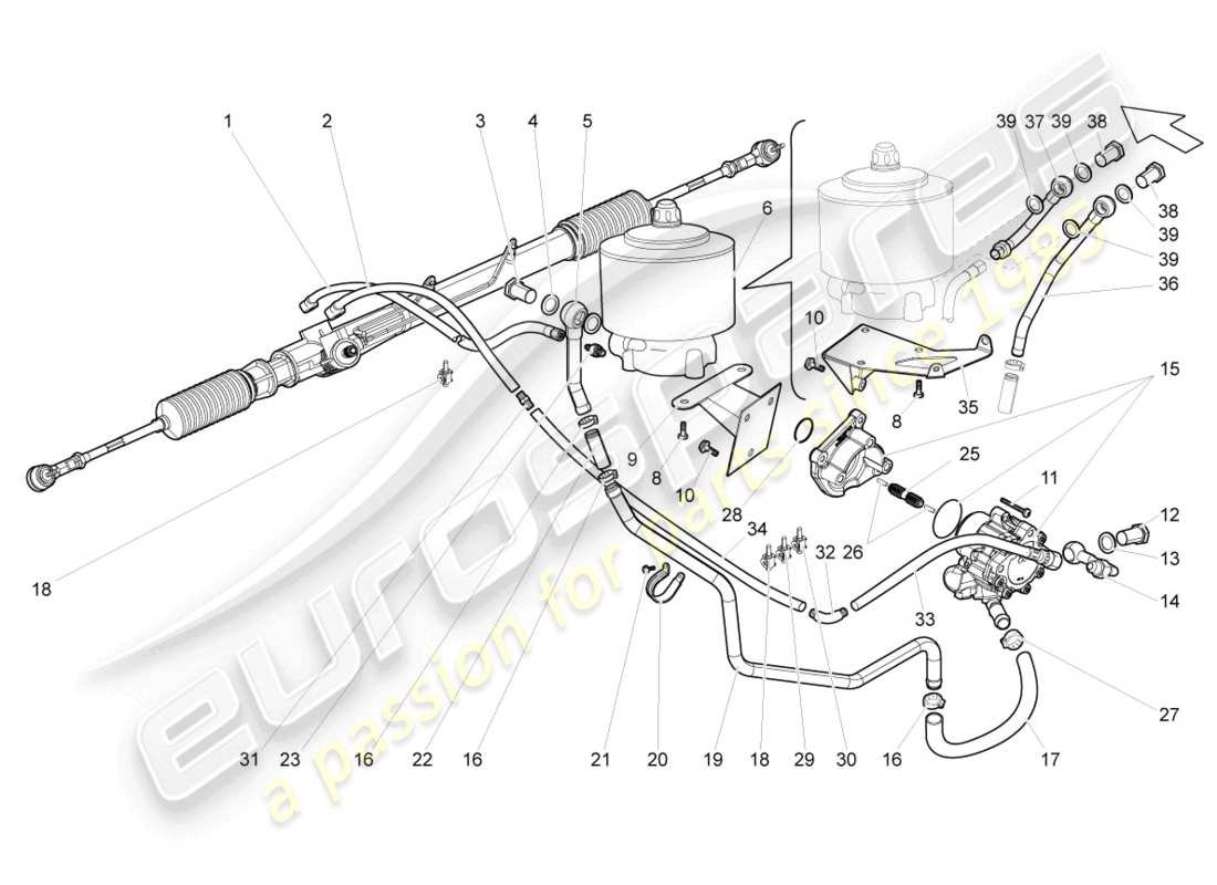 a part diagram from the lamborghini gallardo coupe (2006) parts catalogue