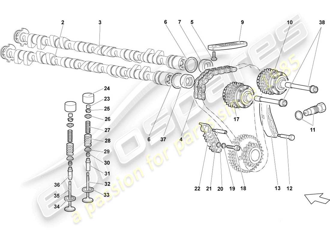 a part diagram from the lamborghini reventon parts catalogue