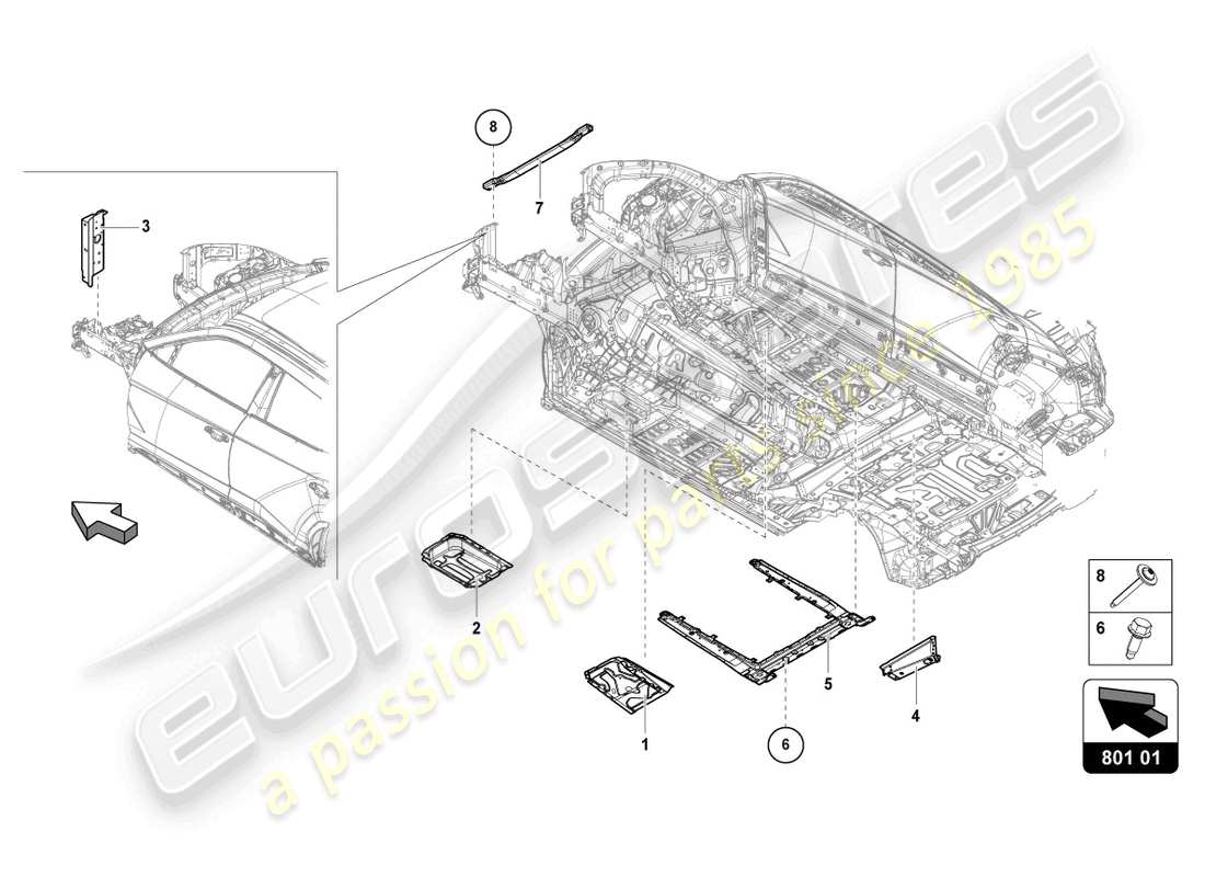 a part diagram from the lamborghini urus parts catalogue