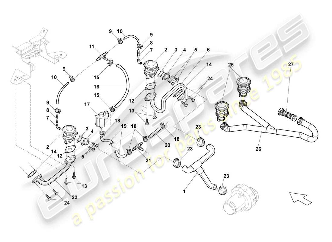 a part diagram from the lamborghini gallardo parts catalogue