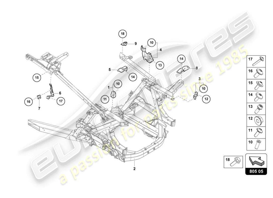 lamborghini 2024 (sto) chassis side, rear part diagram