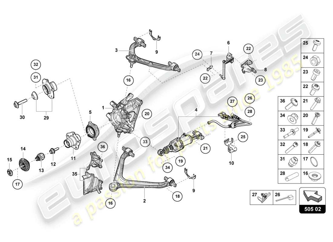 lamborghini 2023 (tecnica) guide rear part diagram