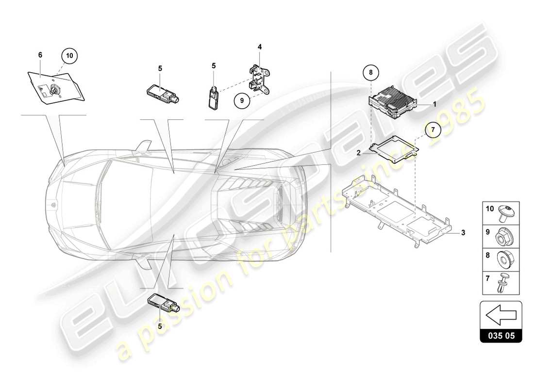 lamborghini 2023 (evo spyder 2wd) aerial part diagram