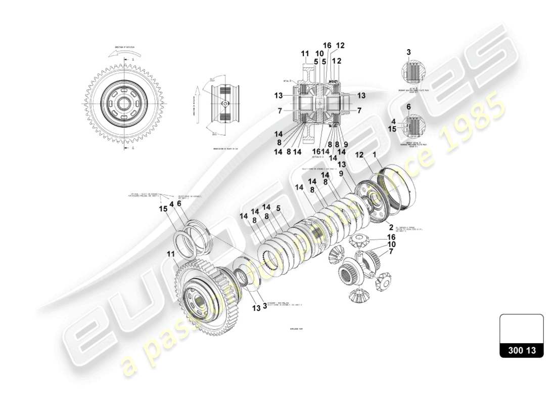 lamborghini 2018 (super trofeo evo) crownwheel part diagram