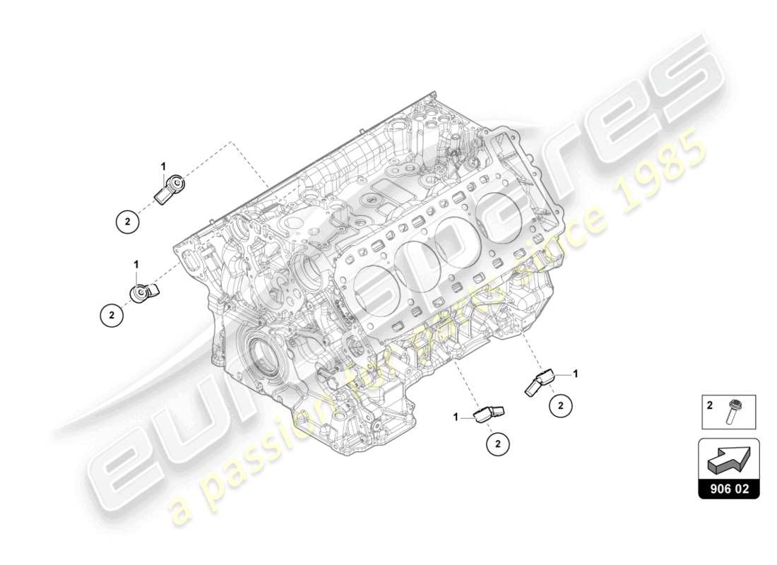 lamborghini urus performante (2024) knock sensor parts diagram