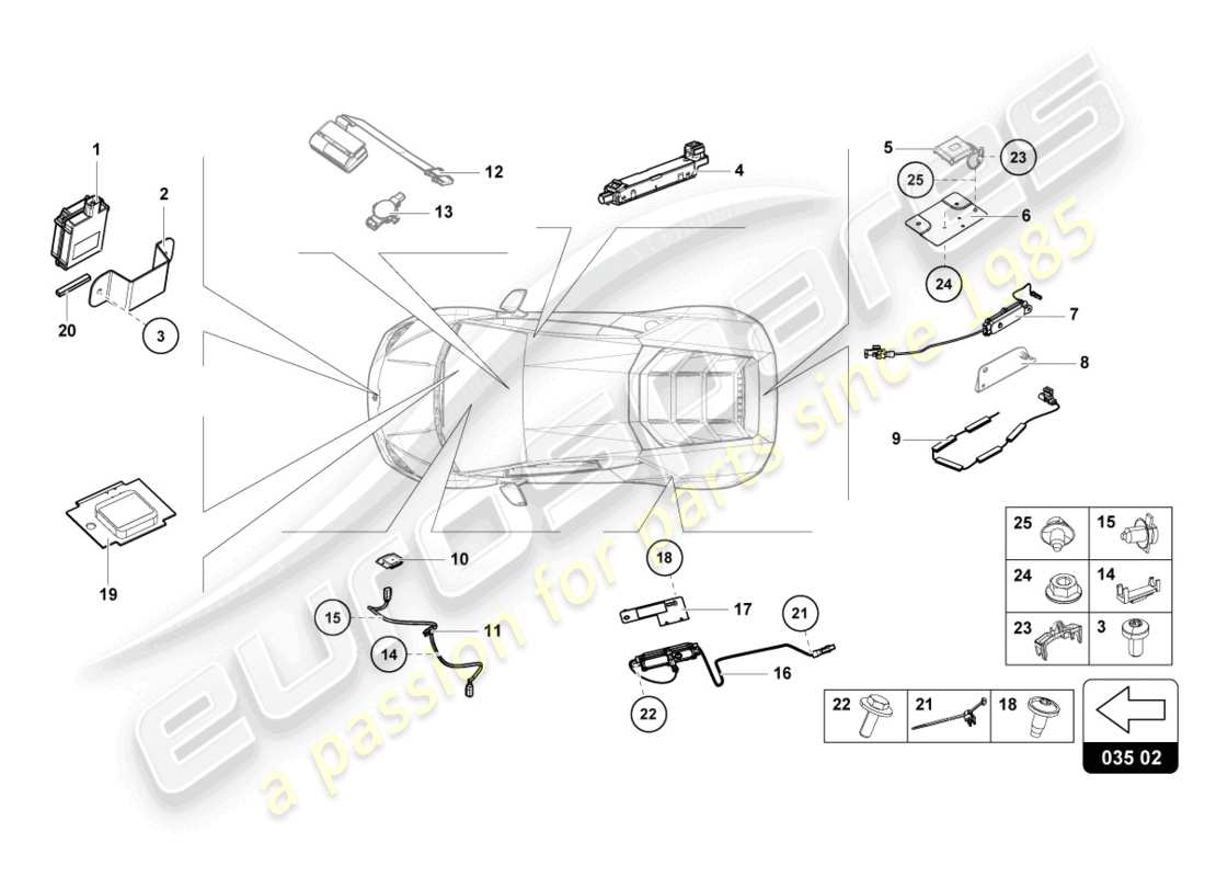 lamborghini tecnica (2023) aerial parts diagram