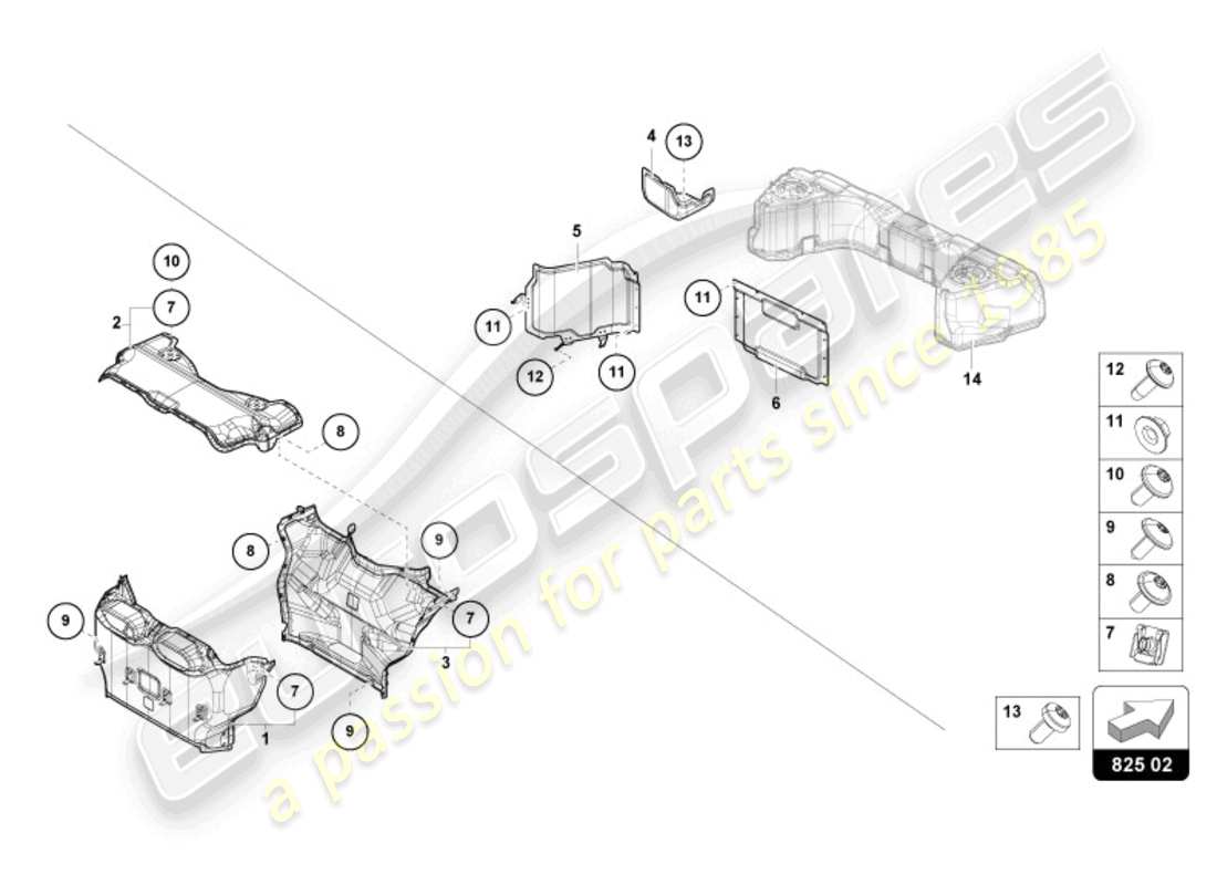 lamborghini revuelto coupe (2024) heat shield parts diagram