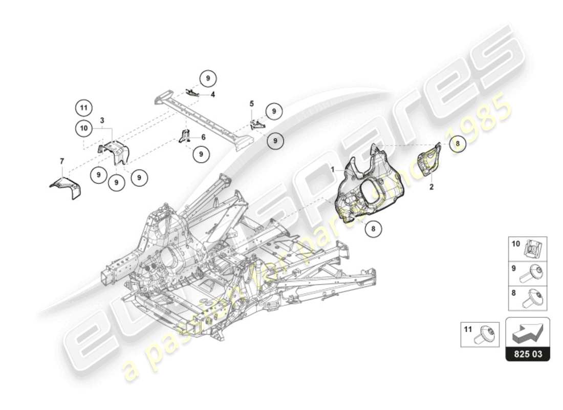 lamborghini revuelto coupe (2024) heat shield parts diagram
