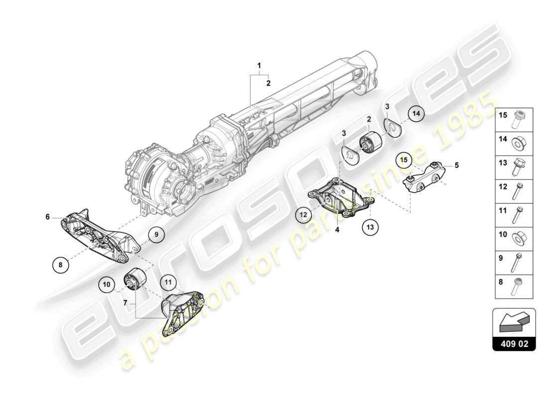 lamborghini 2024 (sterrato) support for front axle part diagram