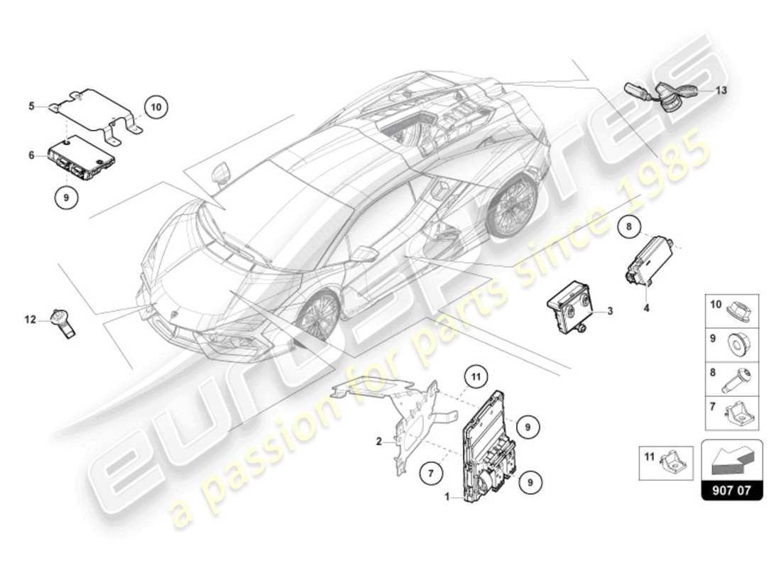lamborghini revuelto coupe (2024) onboard supply control unit parts diagram
