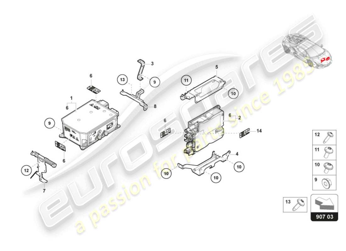 lamborghini revuelto coupe (2024) charger for high-voltage battery parts diagram