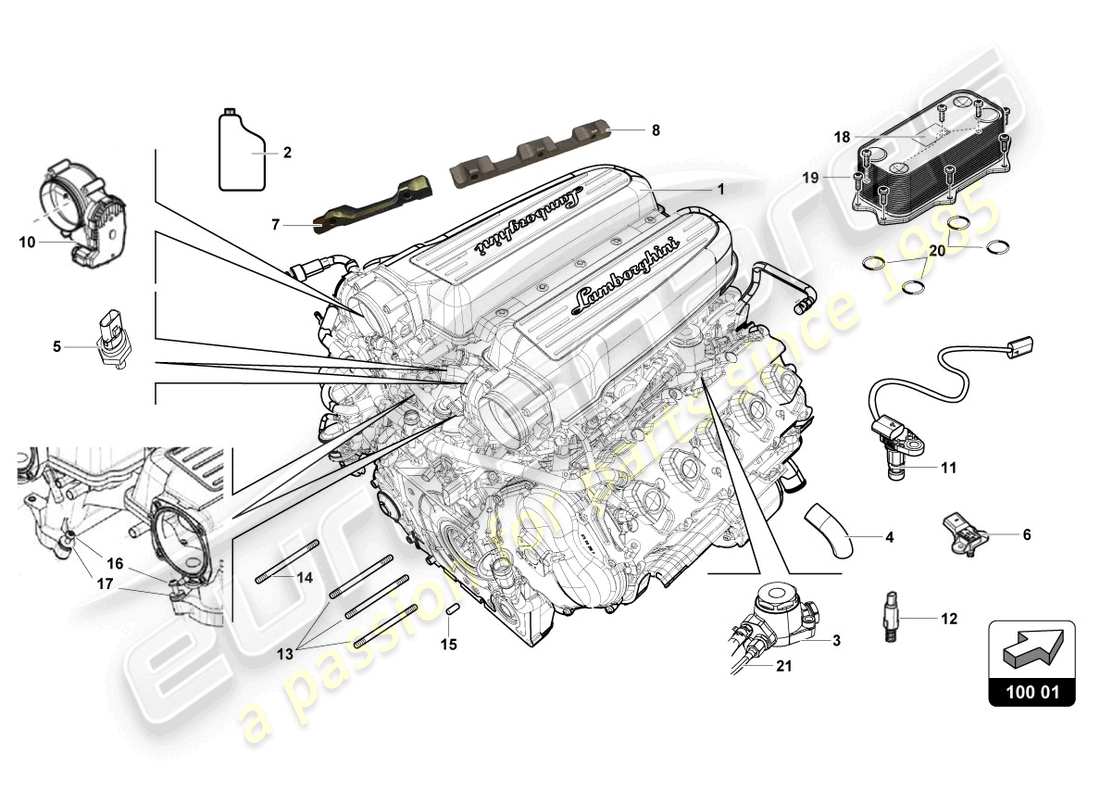 lamborghini super trofeo (2015) complete engine part diagram