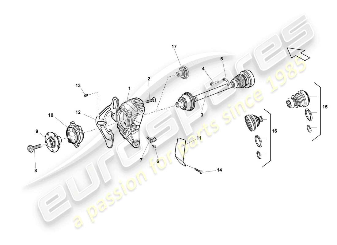 lamborghini lp560-2 coupe 50 (2014) drive shaft front parts diagram