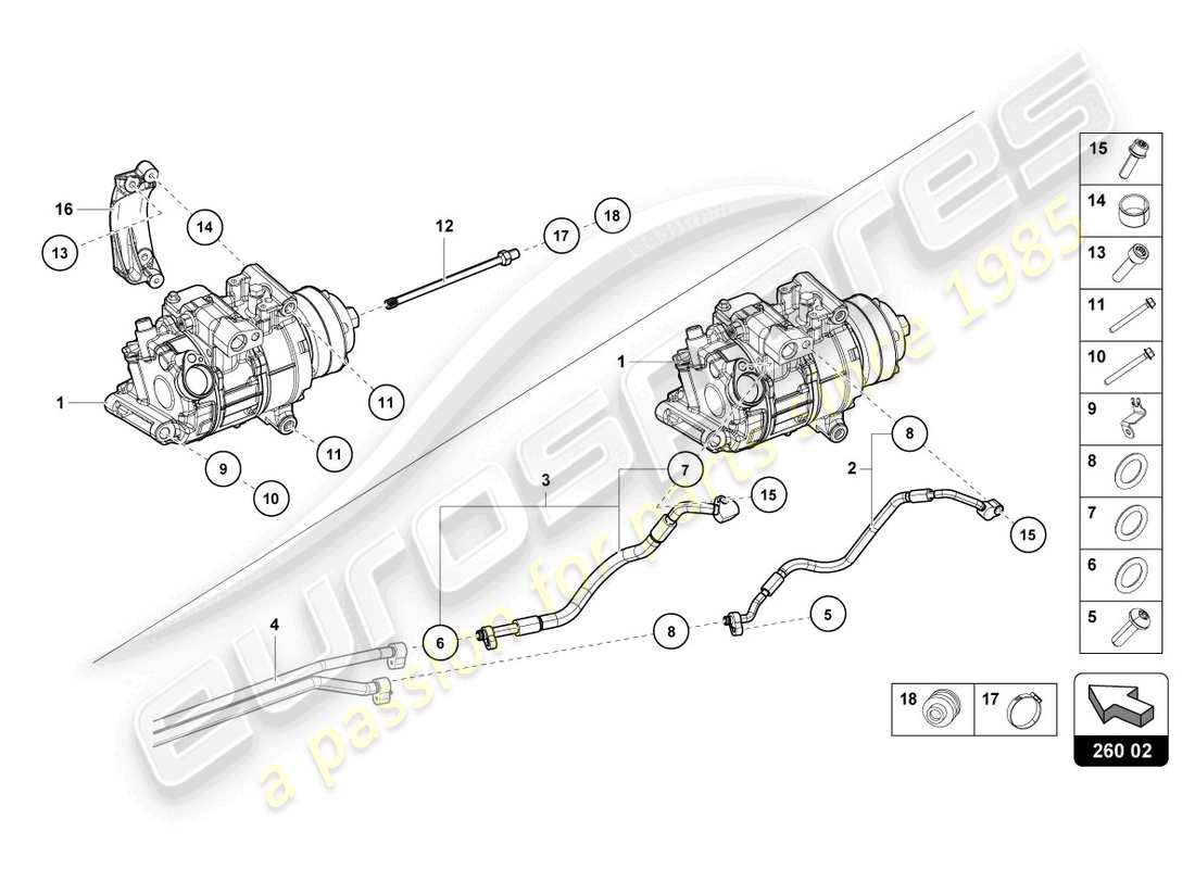 lamborghini tecnica (2023) a/c compressor parts diagram