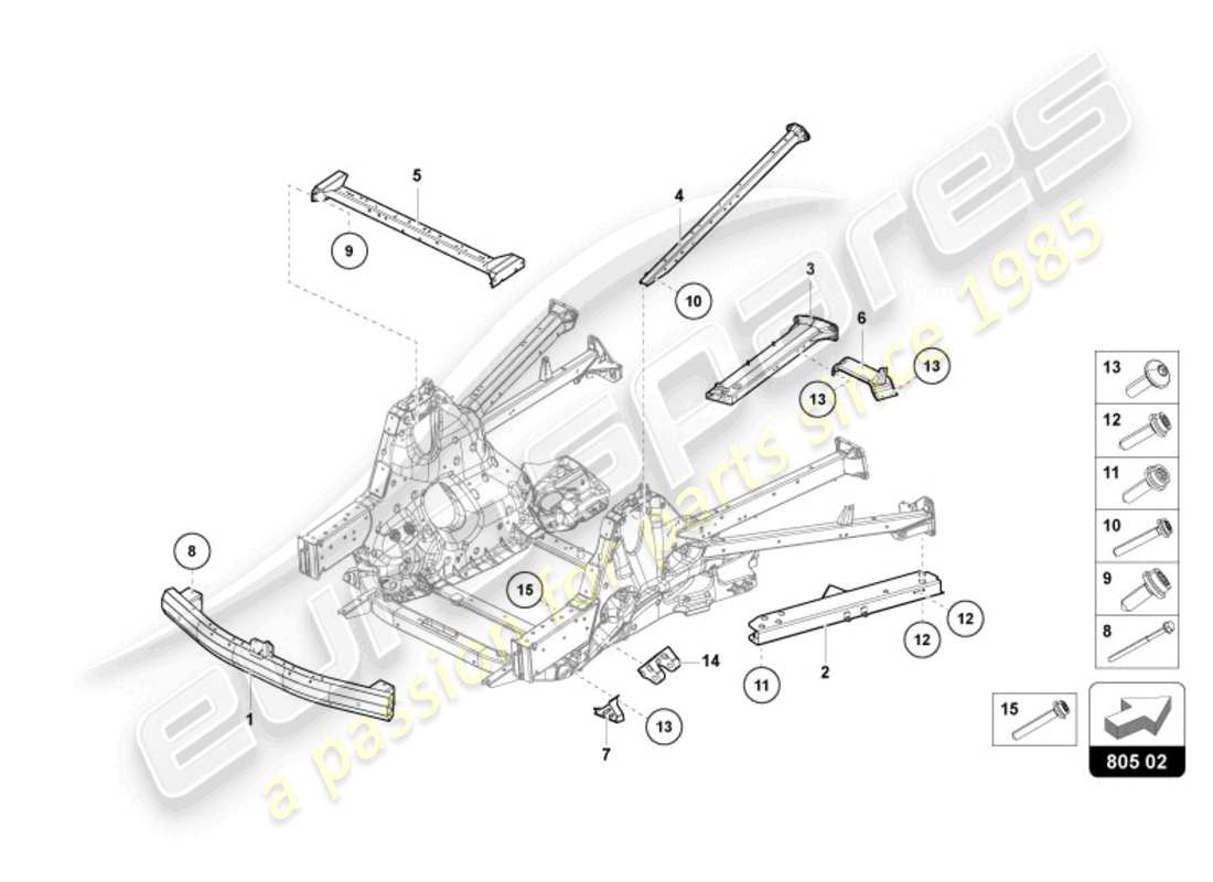 lamborghini revuelto coupe (2024) chassis rear part diagram