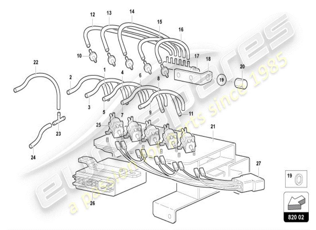 lamborghini diablo vt (1995) air conditioning part diagram