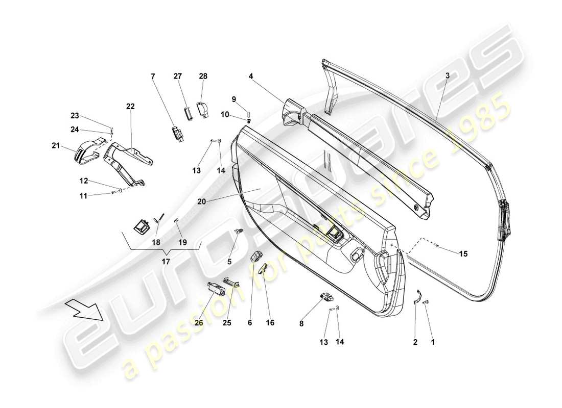 a part diagram from the lamborghini lp550-2 coupe (2011) parts catalogue