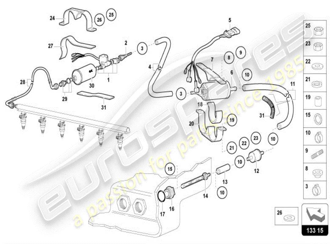 a part diagram from the lamborghini diablo parts catalogue