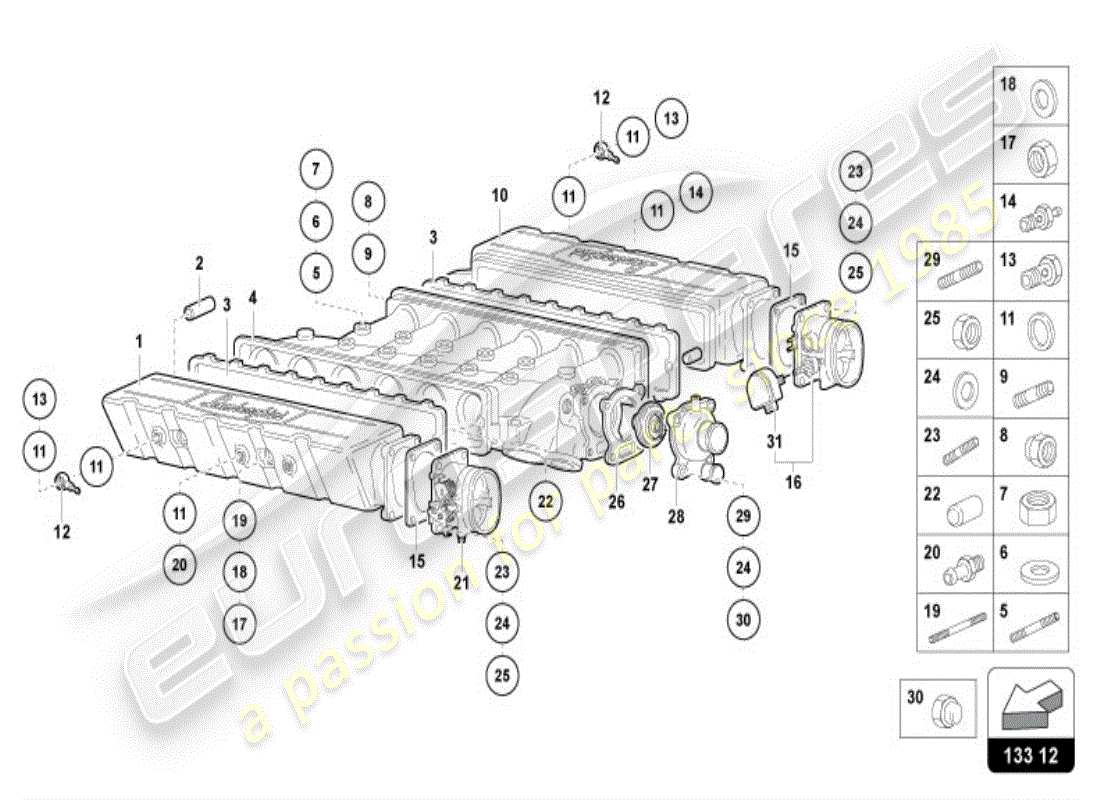 a part diagram from the lamborghini diablo parts catalogue
