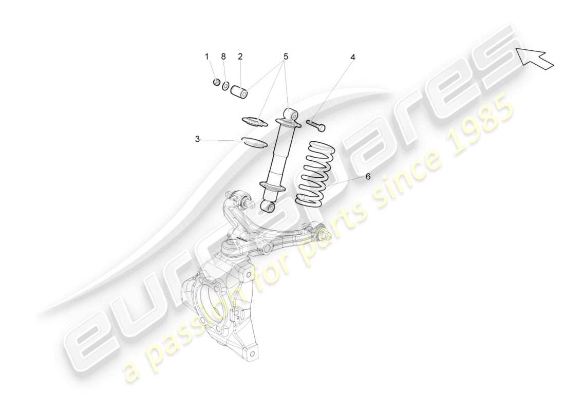 lamborghini gallardo coupe (2006) shock absorbers front parts diagram