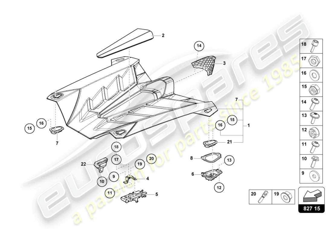 lamborghini 2022 (lp770-4 svj roadster) engine cover with insp. cover part diagram