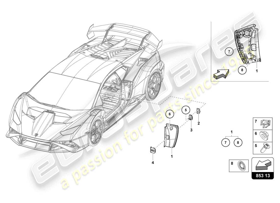 lamborghini 2021 (sto) cover plate for side member part diagram
