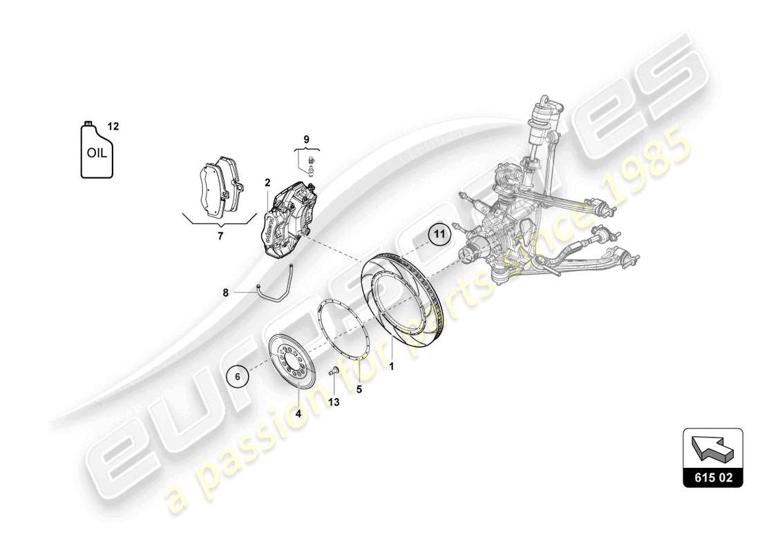 lamborghini 2022 (super trofeo evo 2) rear brakes discs part diagram