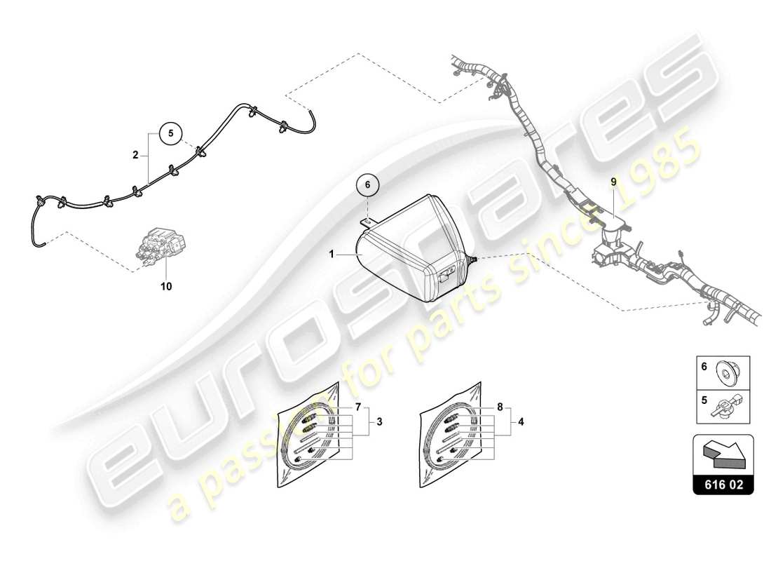 lamborghini urus (2019) lifting device parts diagram