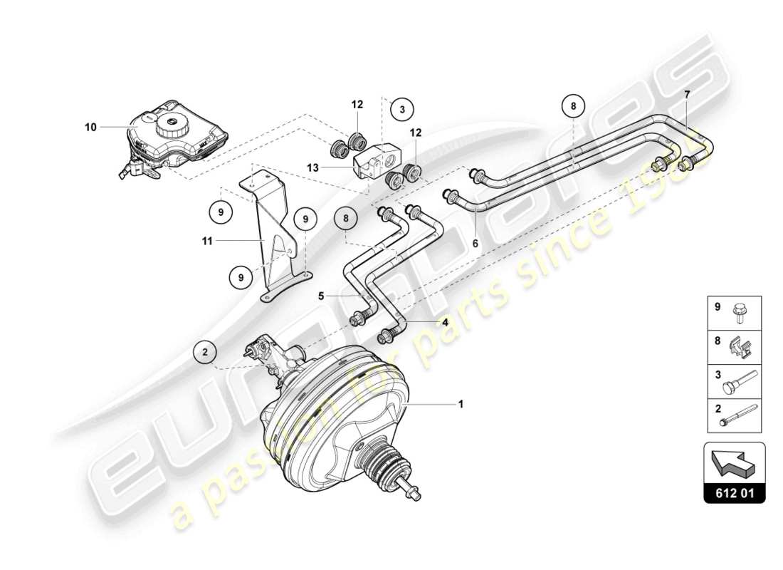 lamborghini sian roadster (2021) brake servo parts diagram