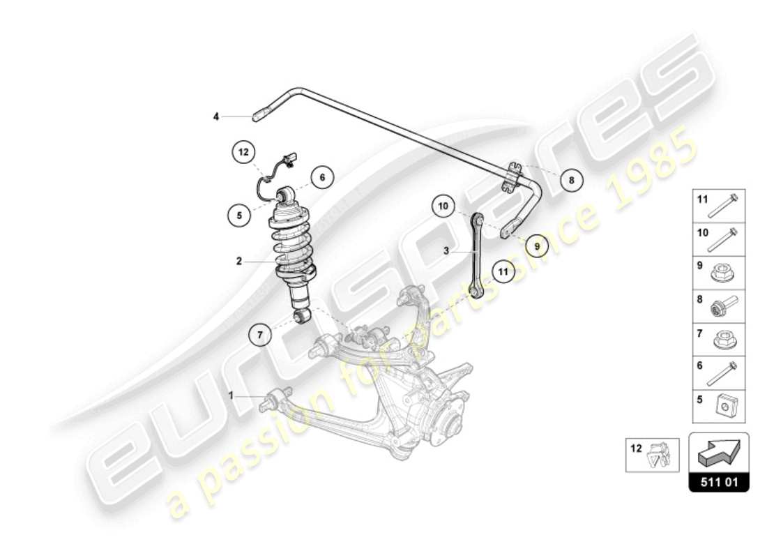lamborghini 2024 (sterrato) shock absorber rear part diagram