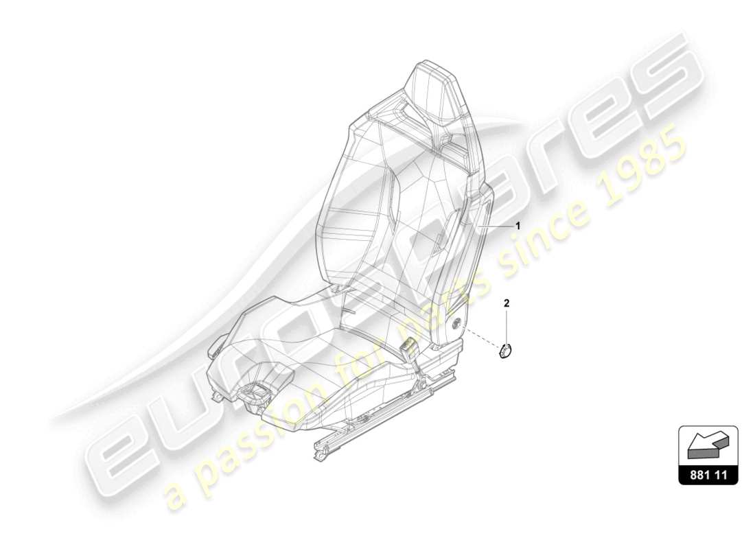 lamborghini evo coupe 2wd (2023) repair kit for seat parts diagram