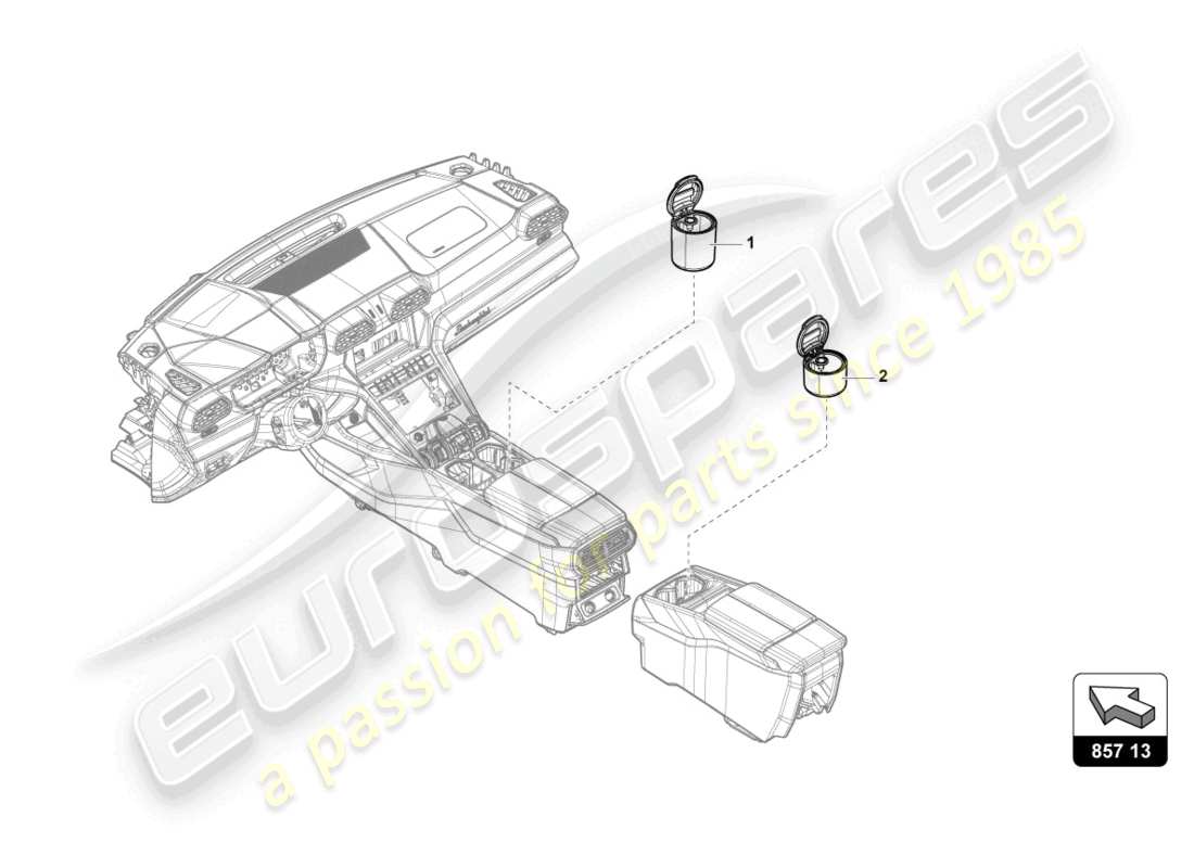 lamborghini urus performante (2023) ashtray parts diagram