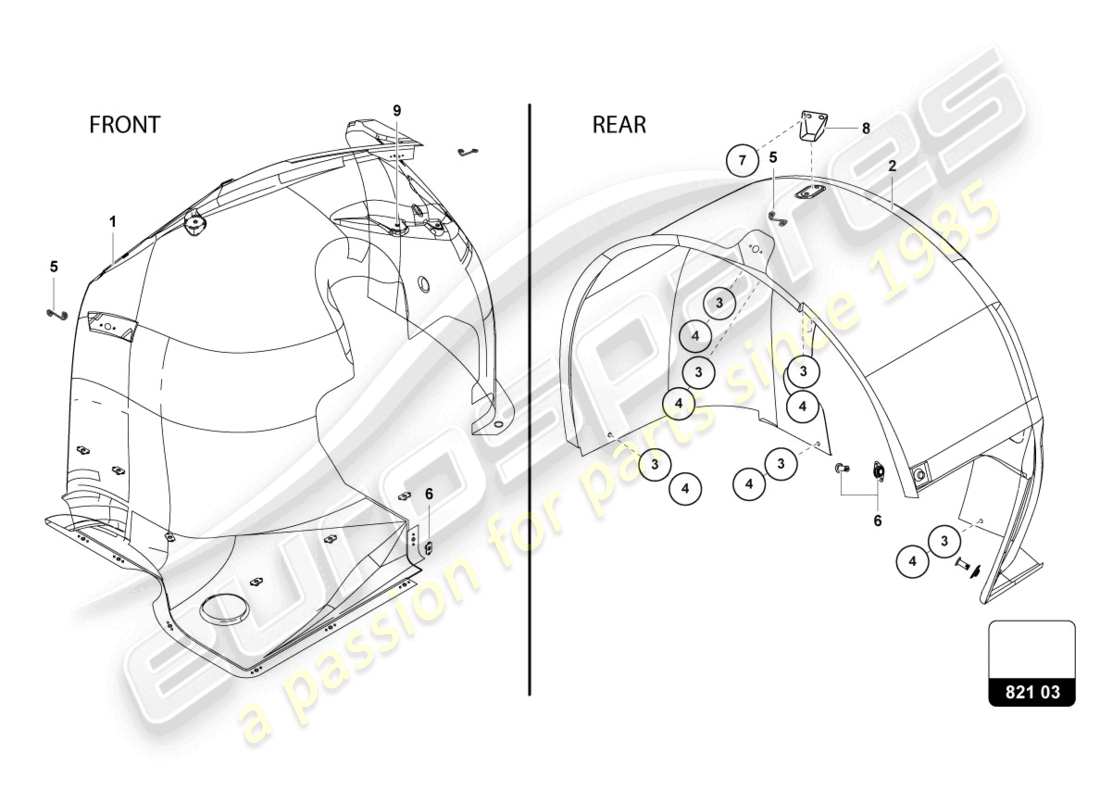 lamborghini 2018 (super trofeo evo) wheelhouses / locary part diagram