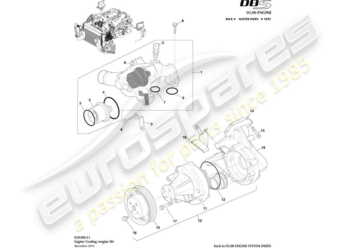 aston martin dbs (2014) engine cooling part diagram