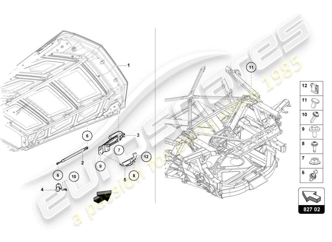 a part diagram from the Lamborghini Evo Coupe (2021) parts catalogue