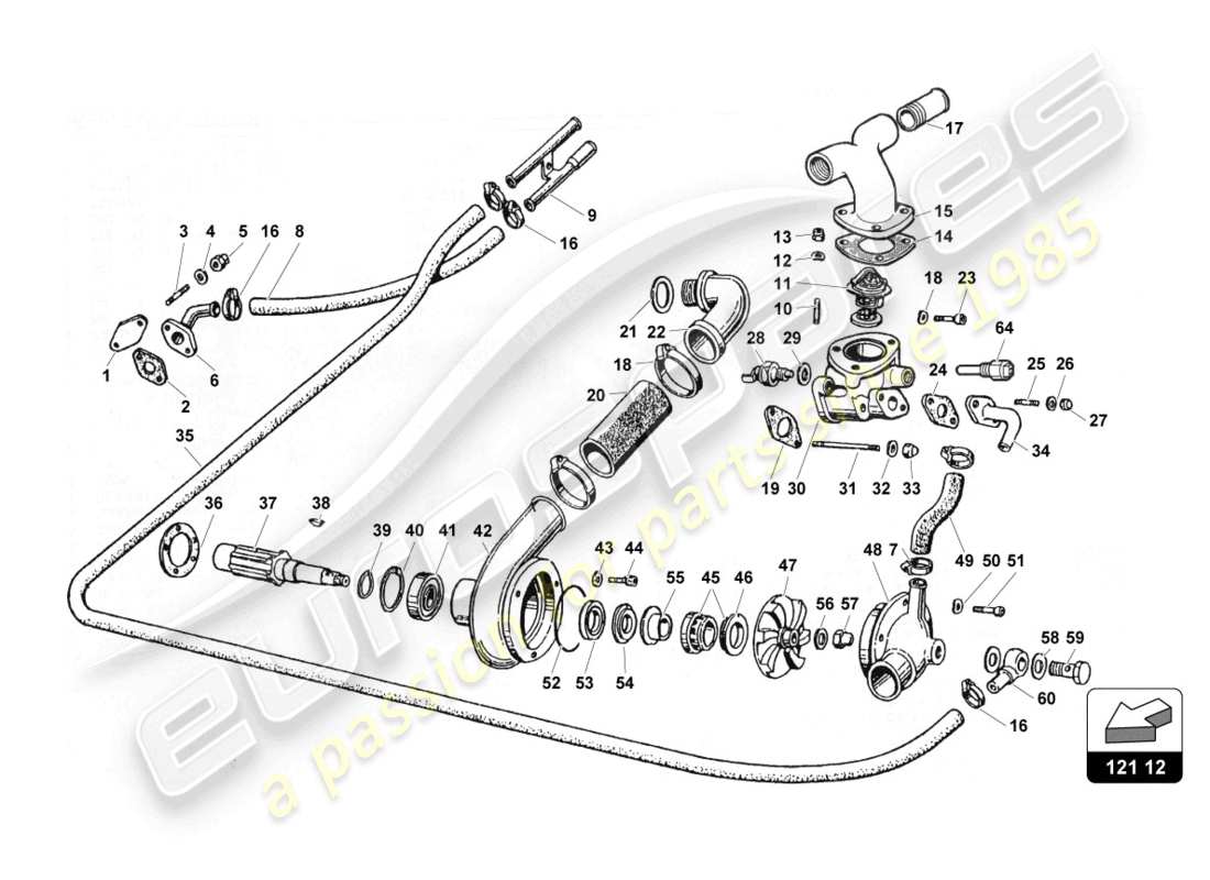 a part diagram from the lamborghini countach parts catalogue